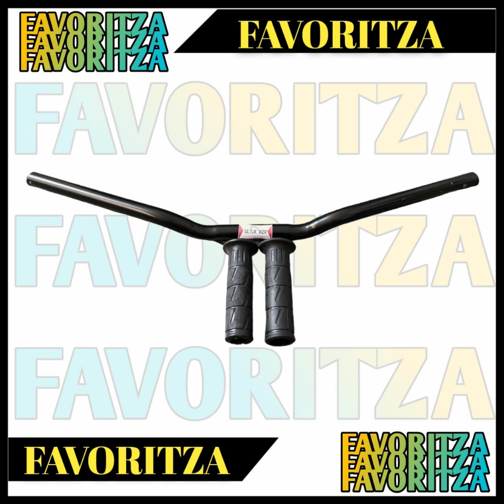 PAKET BLACK SERIES 2 IN 1 STANG RZR PNP FULL HITAM CNC TEBAL + HANDGRIP KAWASAKI / GRIP KAZE UNIVERS