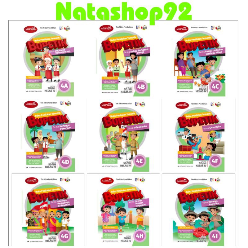 BUPETIK UNTUK SD/MI KELAS 4 TEMA 4A 4B 4C 4D 4E 4F 4G 4H 4I KURIKULUM 2013 ERLANGGA