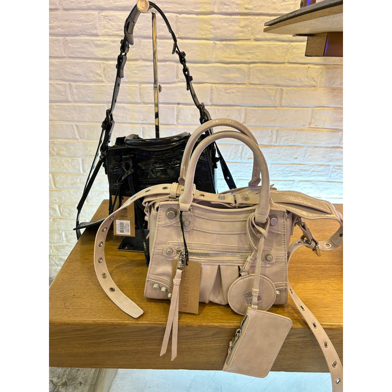 STEVE MADDEN TOP HANDLE BAG BCELIA BLACK / BONE NEW ORIGINAL LIMITED EDITION
