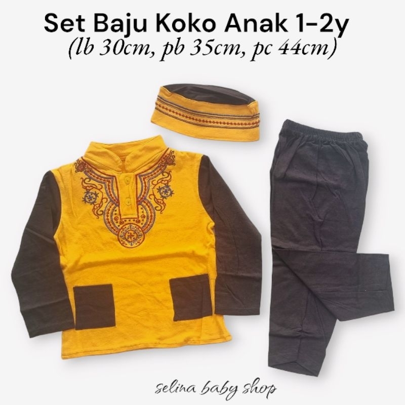 Set Baju Koko Bayi Anak 1-2y