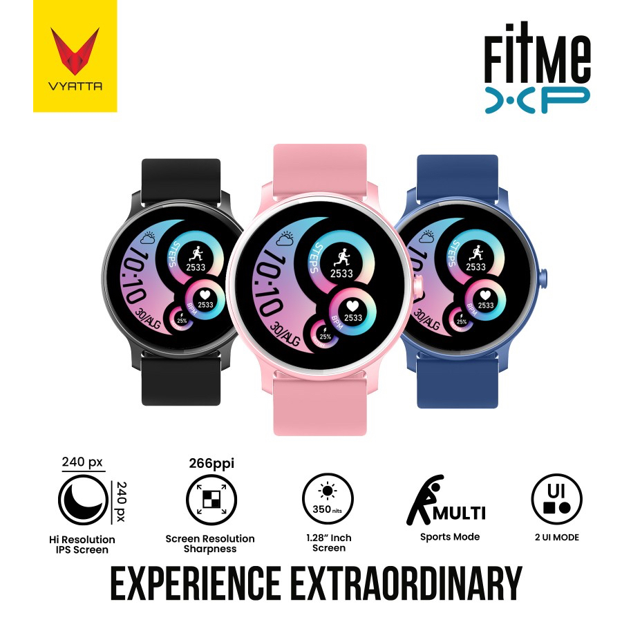 VYATTA Fitme XP Smartwatch - Custom Watch Face, Full Touch, IPX7