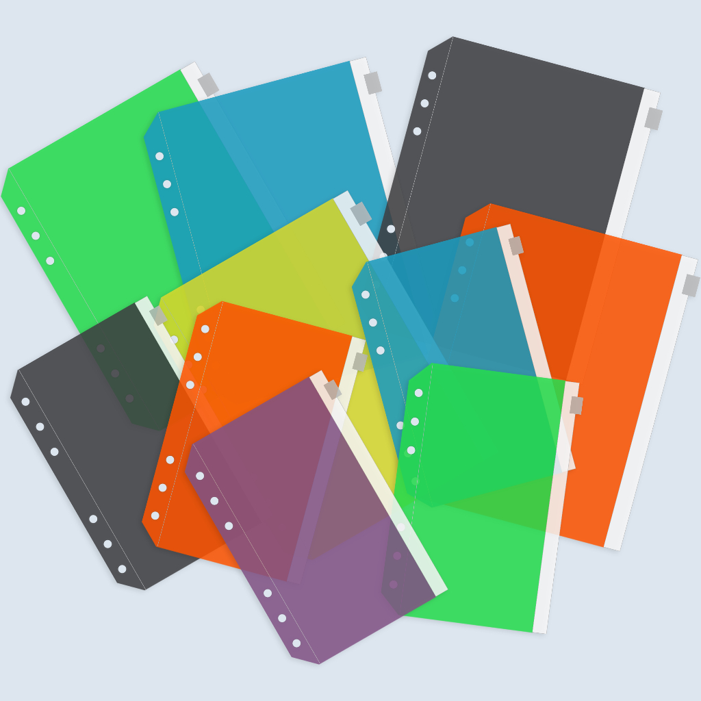 

Zipper Lock Colorfull Buku Binder A5 / A6 6 Lubang PVC Storage Bag transparent loose leaf bag