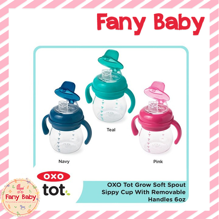 OXO TOT GROW SOFT SPOUT SIPPY CUP WITH REMOVABLE HANDLES 6OZ 150ML