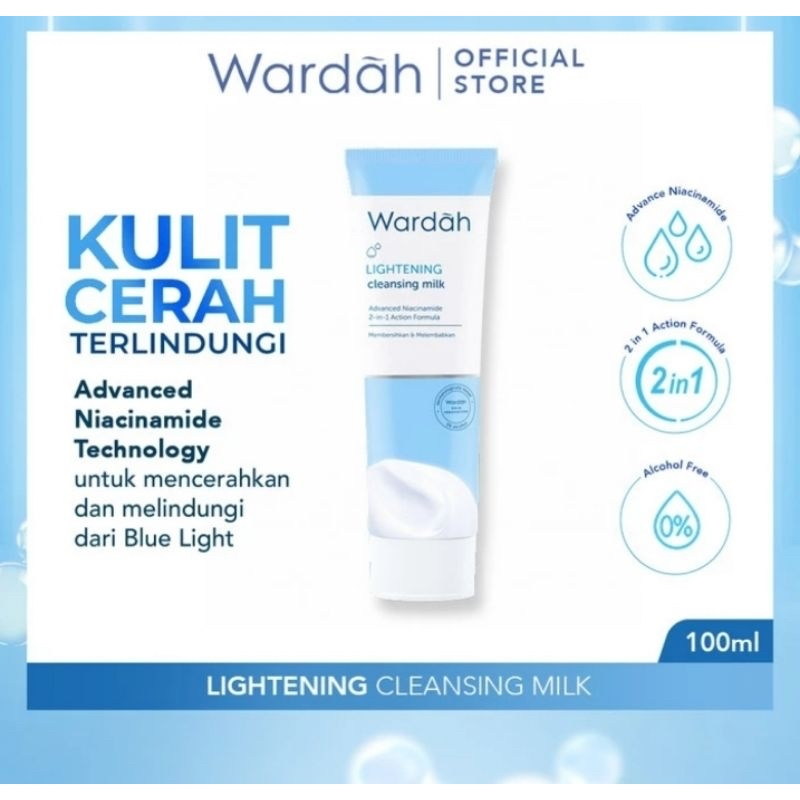 ✿ELYSABETHME✿ 🅆 🄰 🅁 🄳 🄰 🄷 Wardah face wash lightening  series biru gentle pembersih wajah