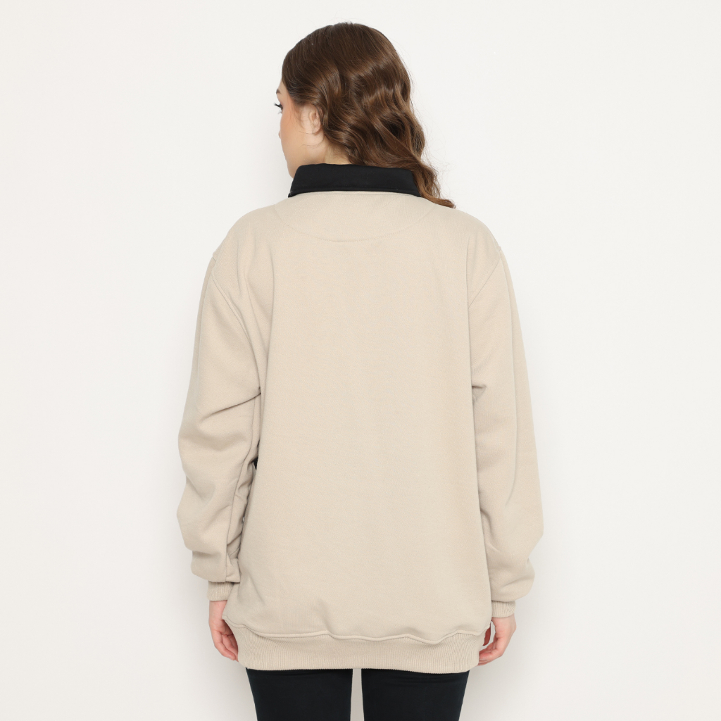 PLATINUM WORLD Sweatshirt Crewneck HALF ZIPP Rugby Pria - Wanita