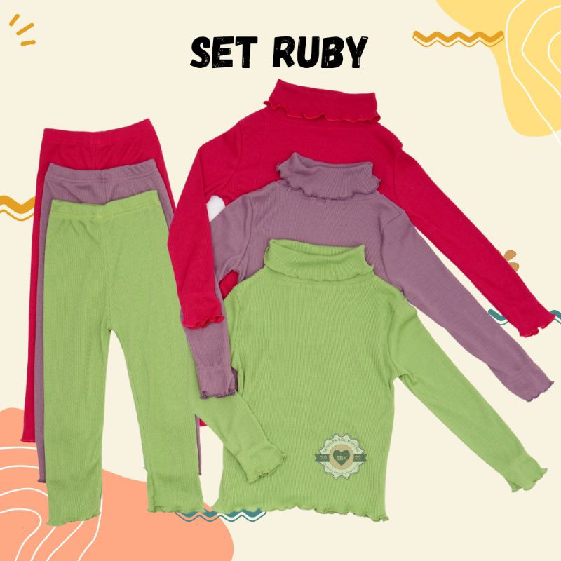 Baju Setelan Tunik KNIT HORNET Anak Perempuan Kalista Ruffle Tee 1- 8 Tahun