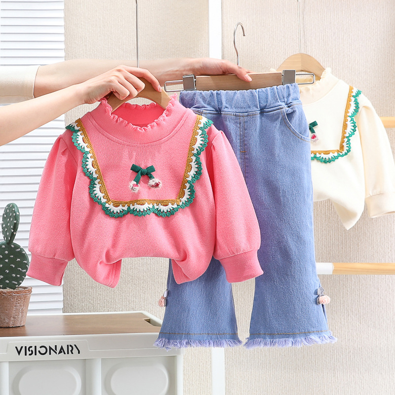 Setelan Jeans Anak Perempuan Baju Anak Cewek Import Set ATHEN4