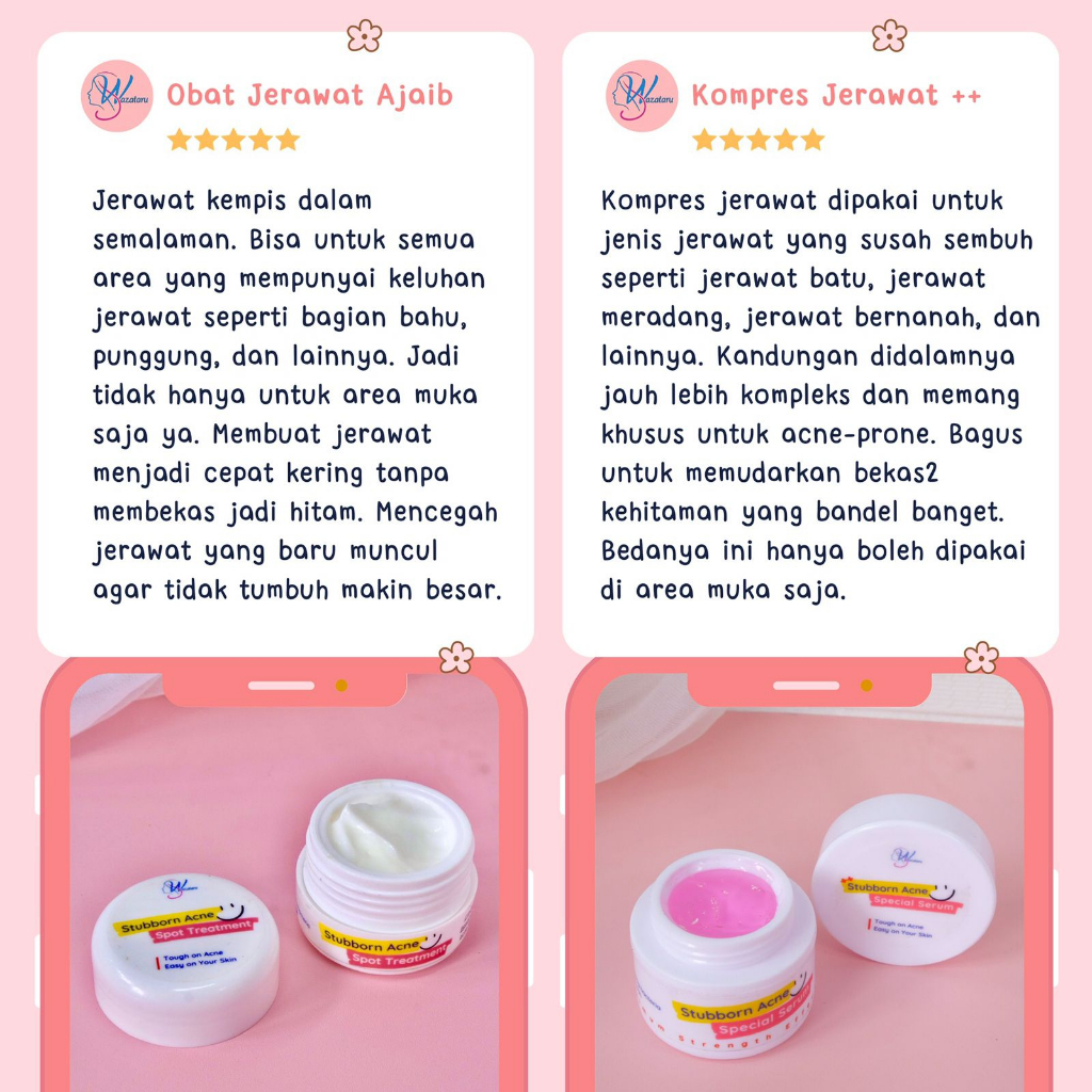 KOMPRES JERAWAT &amp; BRUNTUSAN - KRIM BEKAS JERAWAT - Cream Bopeng - Salep Jerawat - Obat Jerawat by WAZATARU