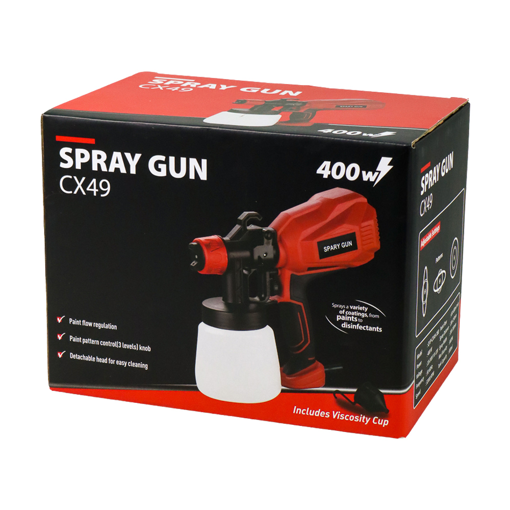 Pistol Semprot Cat Dinding Electric Spray Gun 400W - CX49 - Red/Black