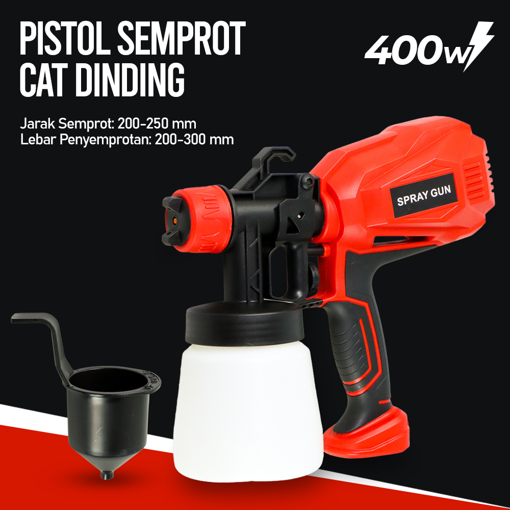 Pistol Semprot Cat Dinding Electric Spray Gun 400W - CX49 - Red/Black