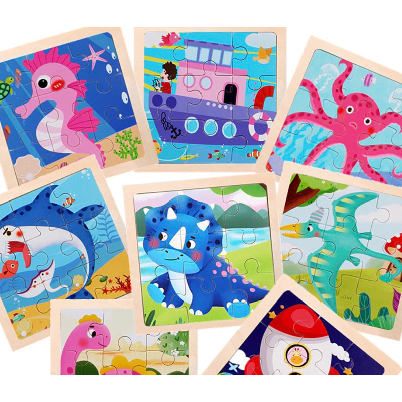 [COD] Mini wooden puzzle kayu anak mainan edukasi