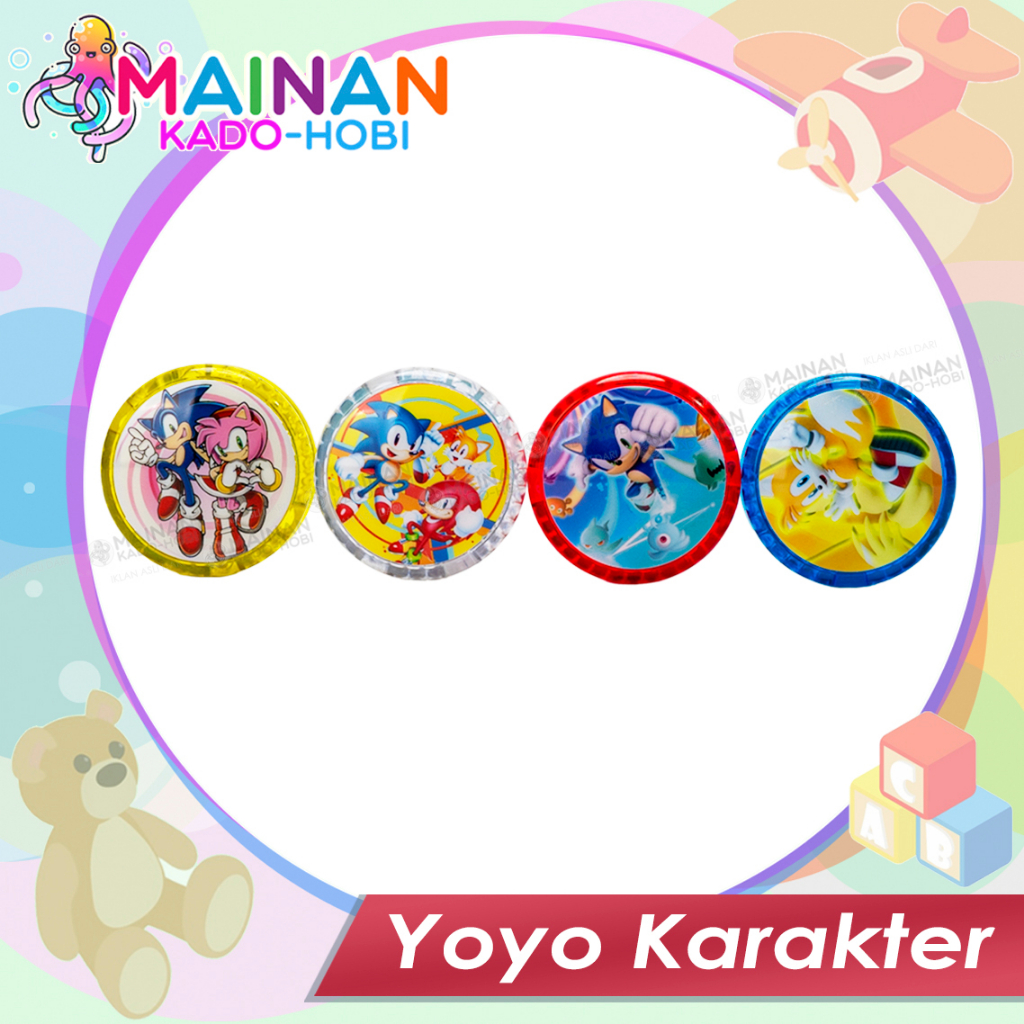 MAINAN ANAK TRADISIONAL YOYO PUTAR KARAKTER SONIC