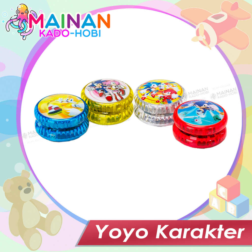 MAINAN ANAK TRADISIONAL YOYO PUTAR KARAKTER SONIC