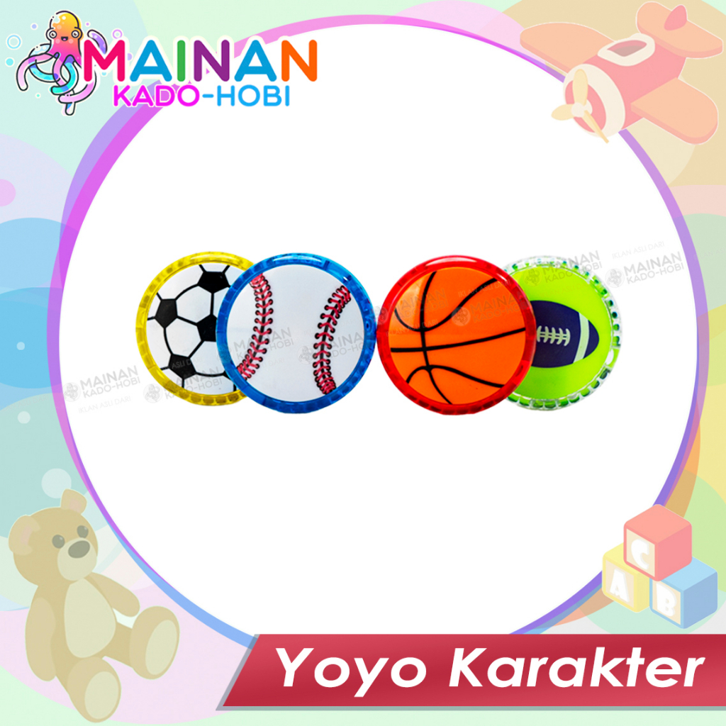 MAINAN MONTESSORI ANAK YOYO LAMPU WARNA KARAKTER BOLA