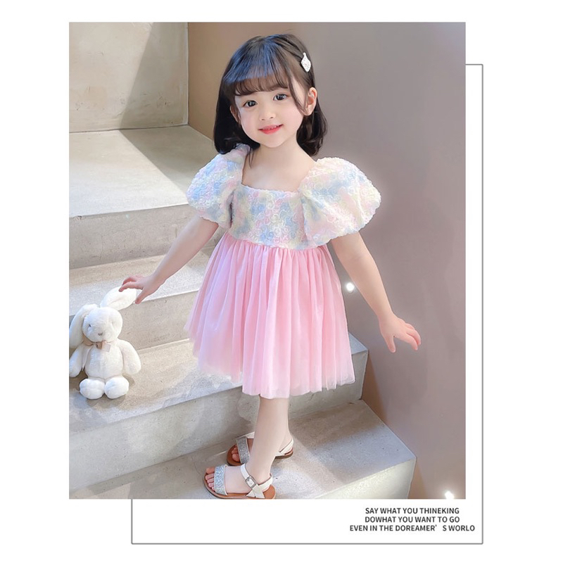 Dress Anak Import Lengan Balon