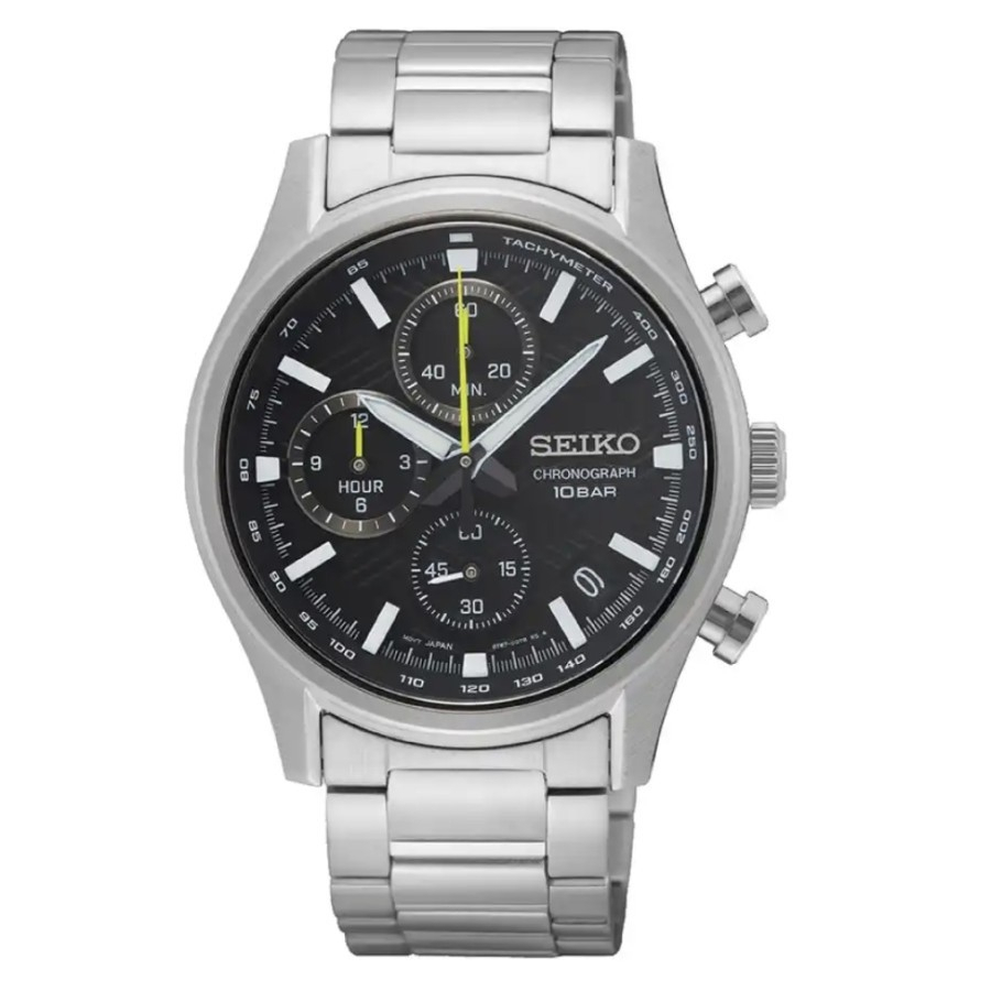 Seiko Gents SSB419P1 Quartz Chronograph Sapphire Black Dial SSB419