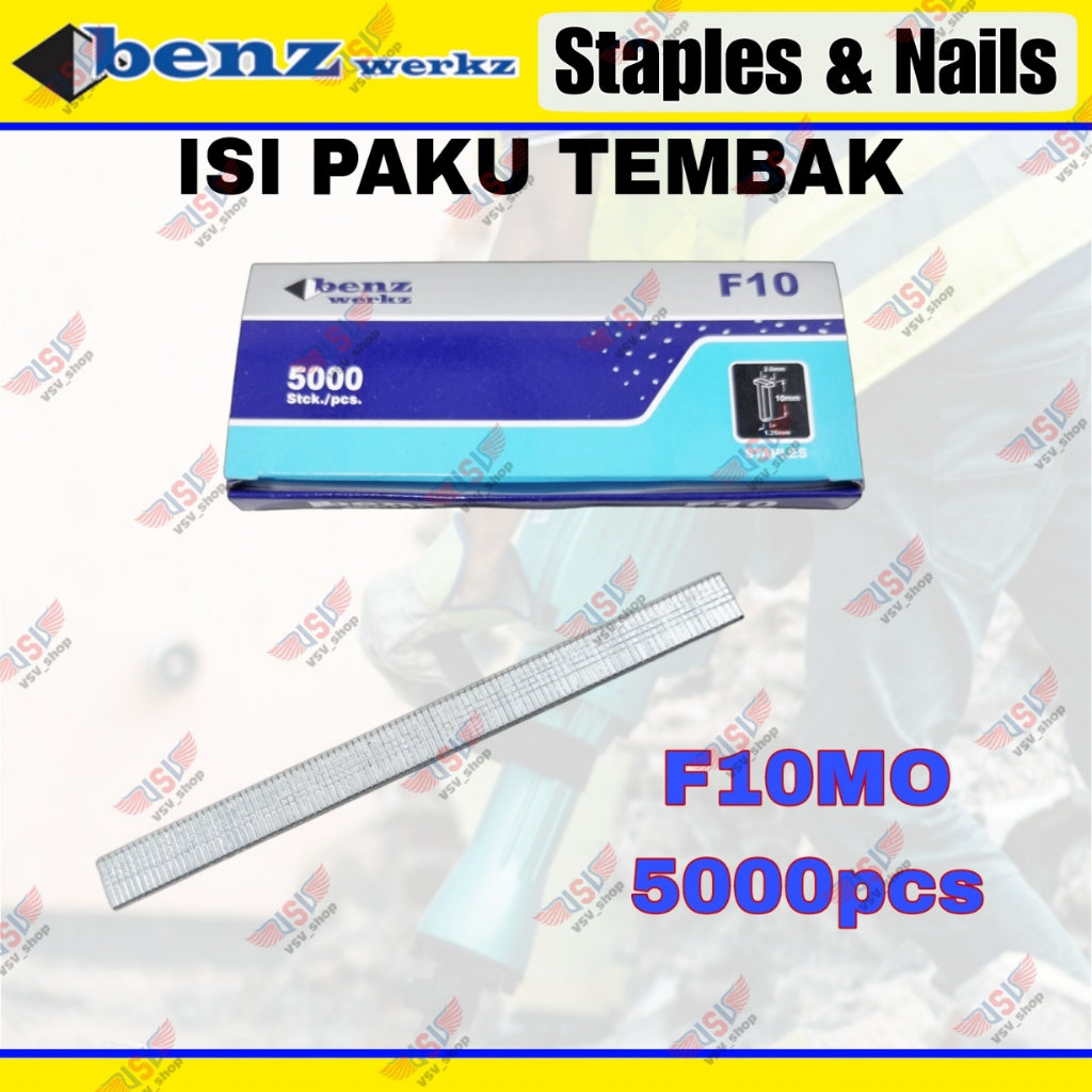 Isi Paku Tembak F10 MO Air Nailer 10mm Brad Finish Nail Air Nailer Refill Staples 10mm