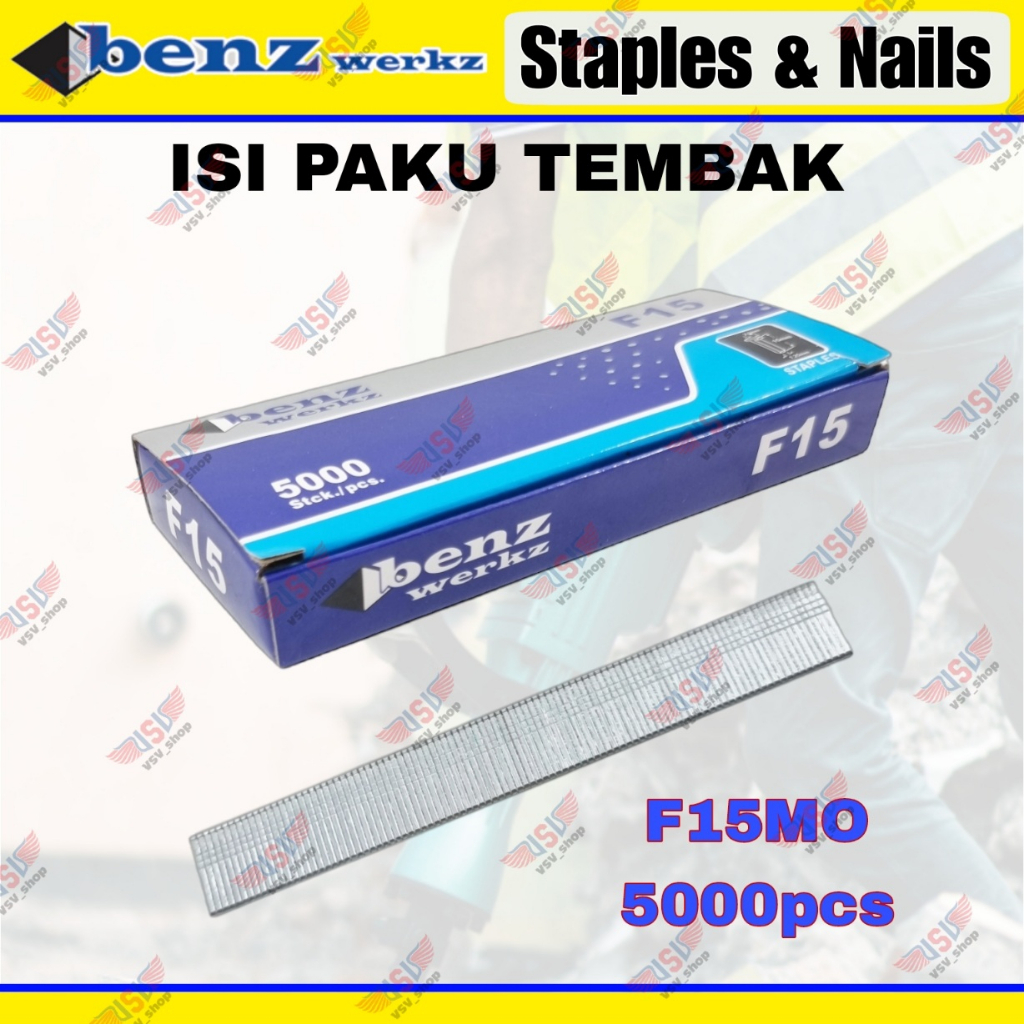 Isi Paku Tembak F15 MO Air Nailer 15mm Brad Finish Nail Air Nailer Refill Staples 15mm