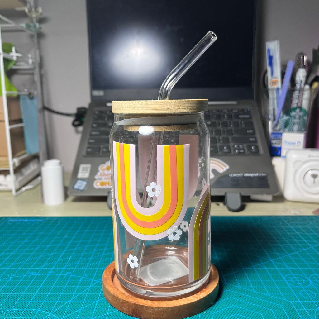 Gelas Aesthetic BOHO AINBOW | Gelas Aesthetic | Gelas Kaca Transparan