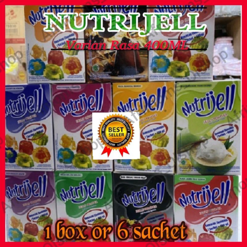 

Nutrijell jelly powder varian rasa 1box terlaris kemasan ekonomis 400ml