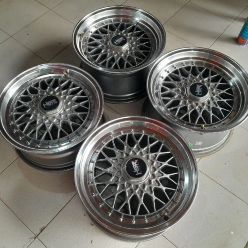 Velg Mobil Bekas Ring 15 RS HSR R15 Lebar 7-8 Lubang 4 ET 35-25