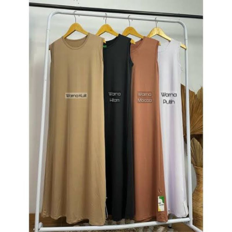 Dress Inner Tanpa Lengan Premium Spandex Rayon / Inner Gamis Murah / JNS