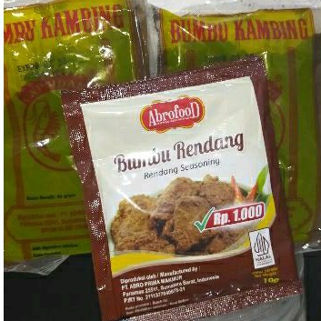 

Paket 2 Bumbu Kambing Cap Udang dan Bumbu Rendang Abroofood kemasan baru asli Rp 12.500