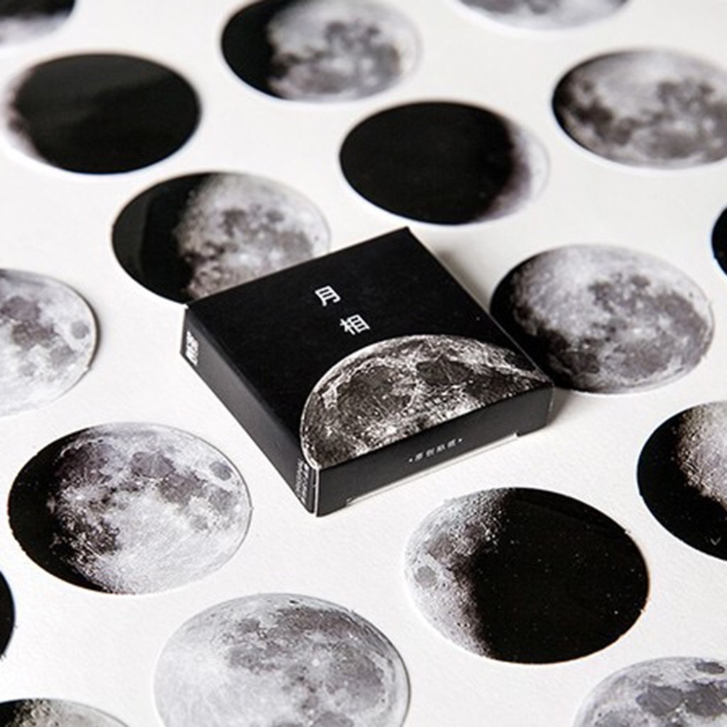 

Stiker Scrapbook Sticker Bujo Lucu Gerhana Bulan Moon (45 pcs)