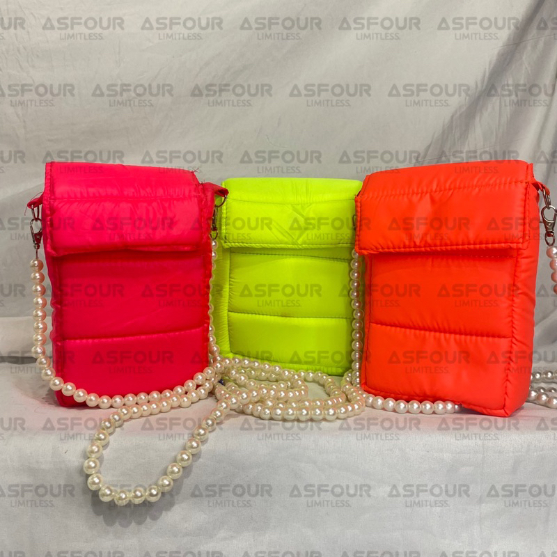 Asfour Limitless - Pocket Puffy Sling Phone Puffy Tas Selempang Wanita Tas HP Murah Tas Kecil Tas Bantal