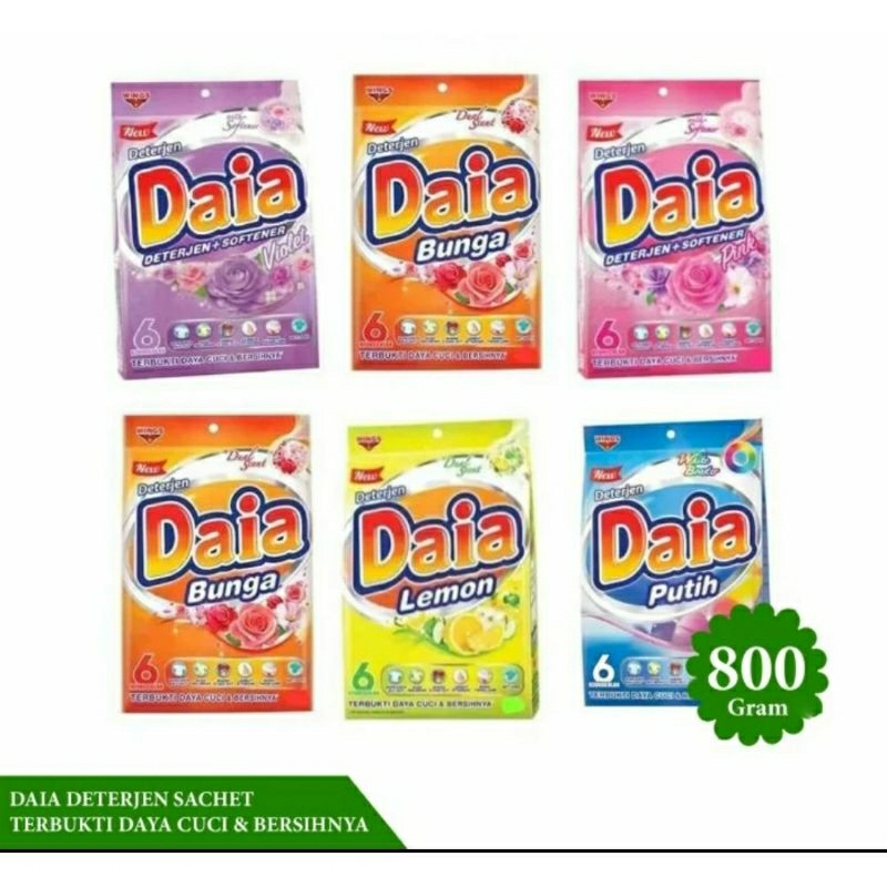 DAIA 800 GRAM / DAIA DETERJEN BUBUK 800GR / DAIA DETERGEN BUBUK 800GR / DAIA POWDER DETERGENT / DETE