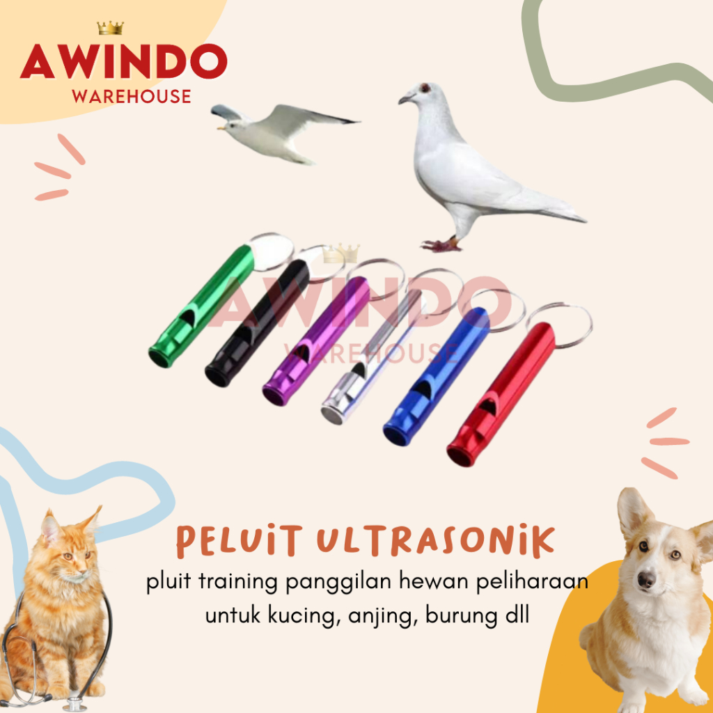 PELUIT ULTRASONIK - Pluit Alat Bantu Melatih Panggilan Whistle Hewan Burung Anjing Kucing