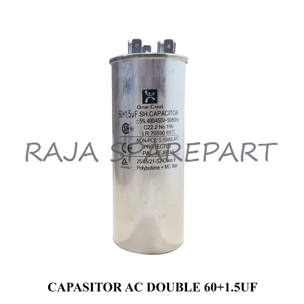 Capasitor Running AC Double 60+1,5UF