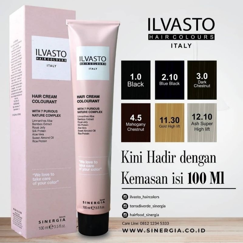 SINERGIA ILVASTO Semir Rambut 100 mL - ZICOS Zillenial Hair Cream Colourant