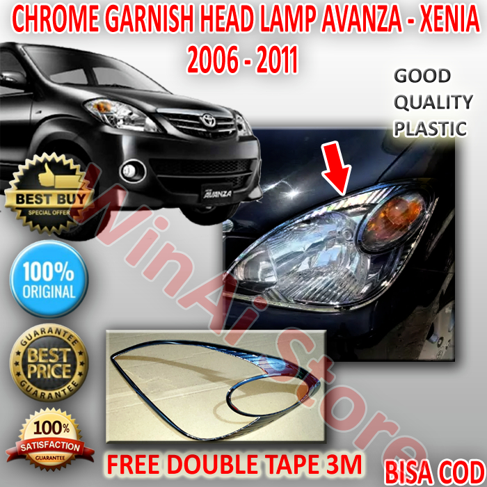 GARNISH LIS LAMPU DEPAN AVANZA DAN XENIA 2007-2010 MODEL ORIGINAL