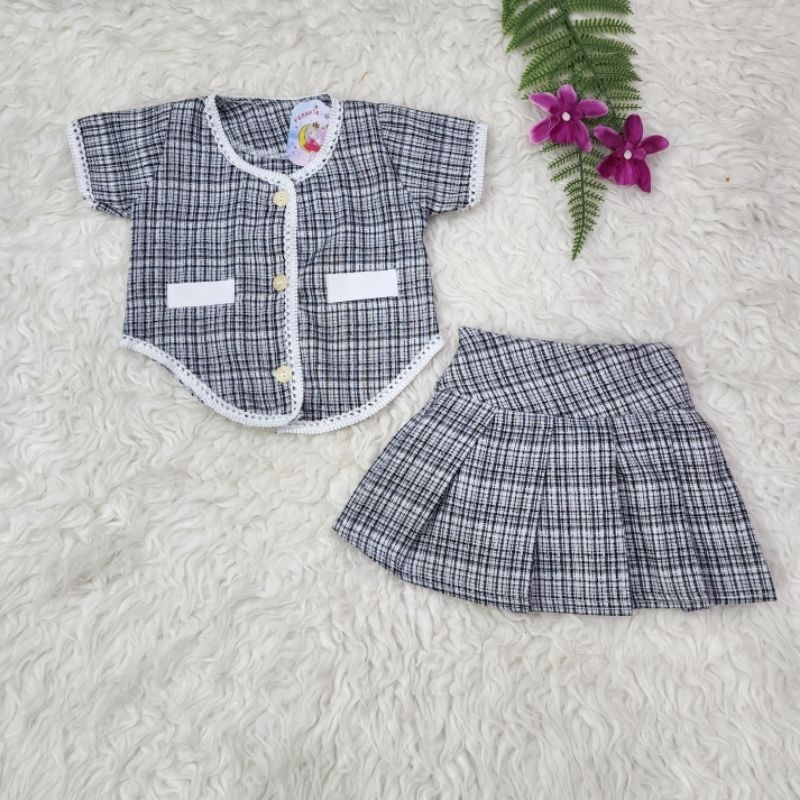 Set Rok tartan baby girl