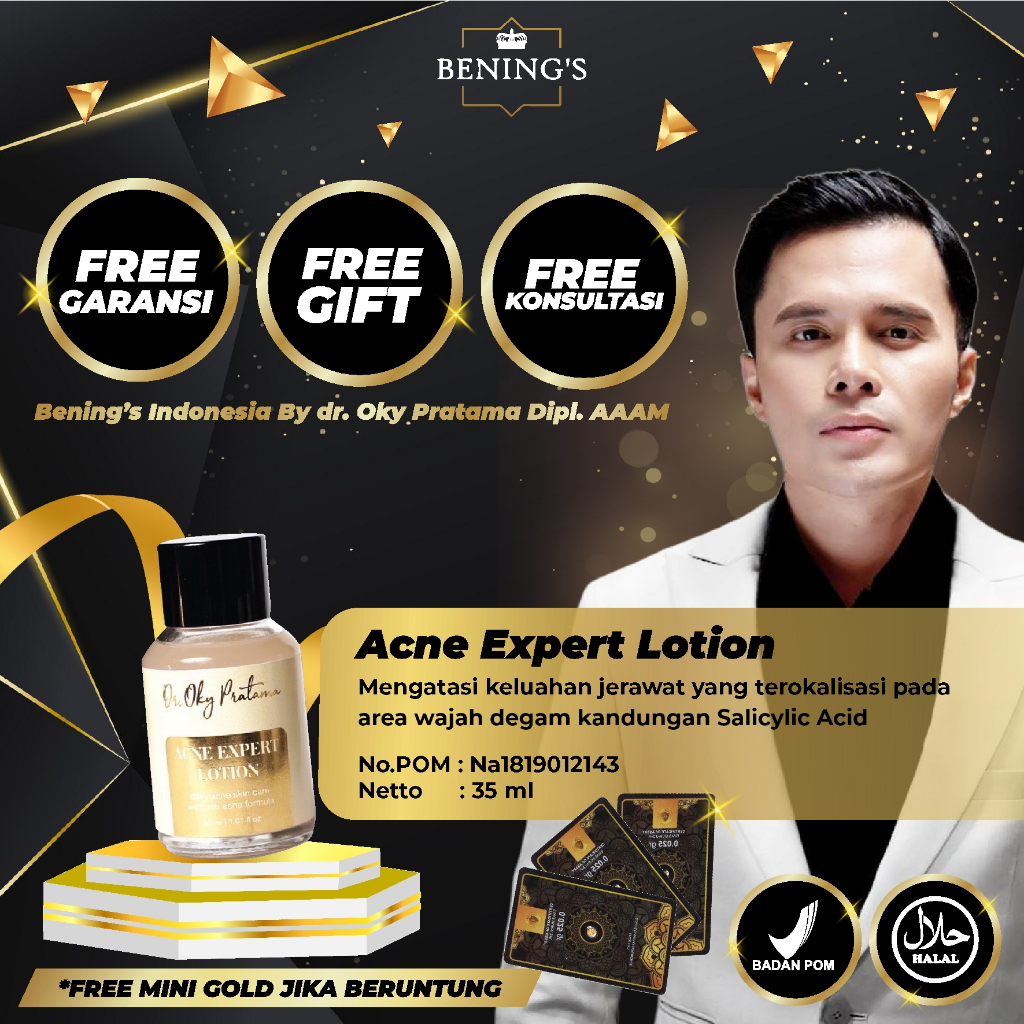 BENING'S ACNE EXPERT LOTION | MERAWAT WAJAH BERJERAWAT | BPOM &amp; HALAL