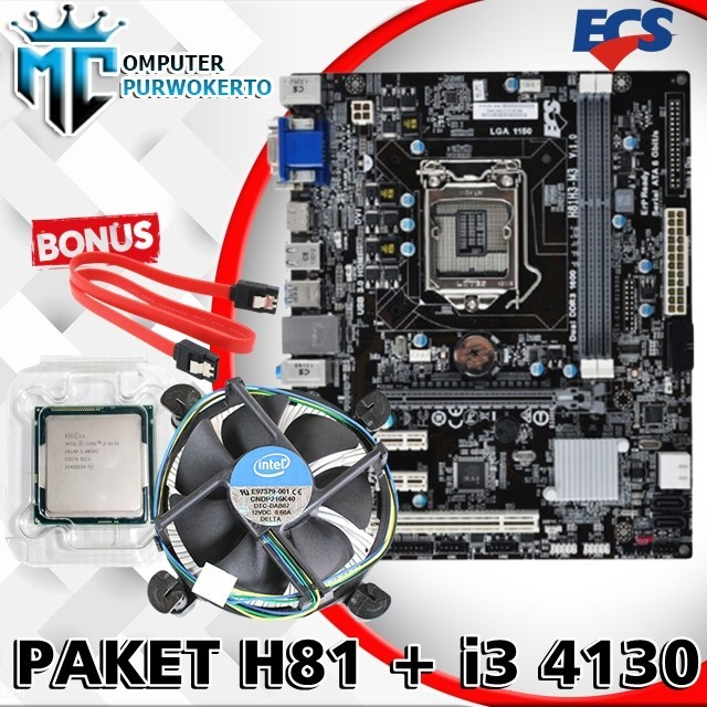 Mainboard Mobo H81 Asus Dengan i3 4130 Bonus Fan