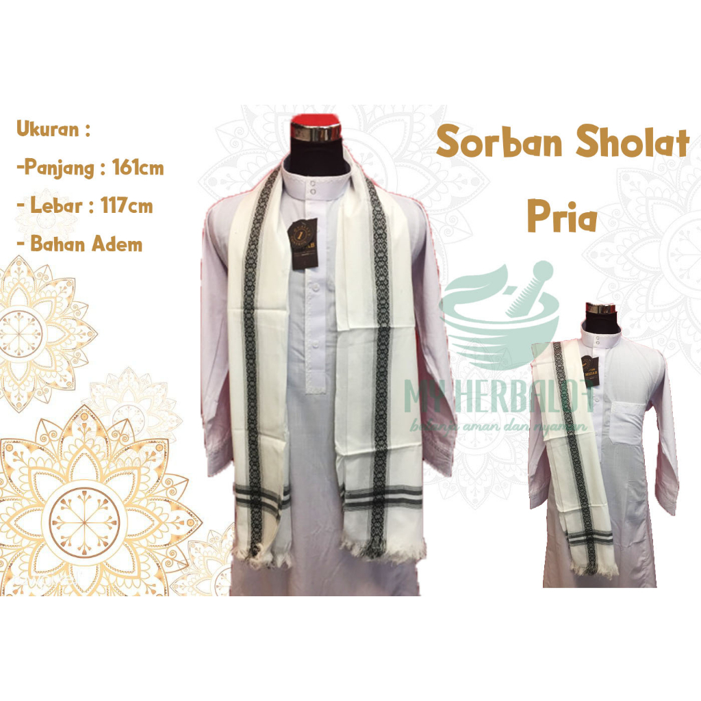 Sorban Murah Berkualitas / Sorban Arab Saudi Asli Putih / Sorban Pria Dewasa Putih / Sorban Sholat H