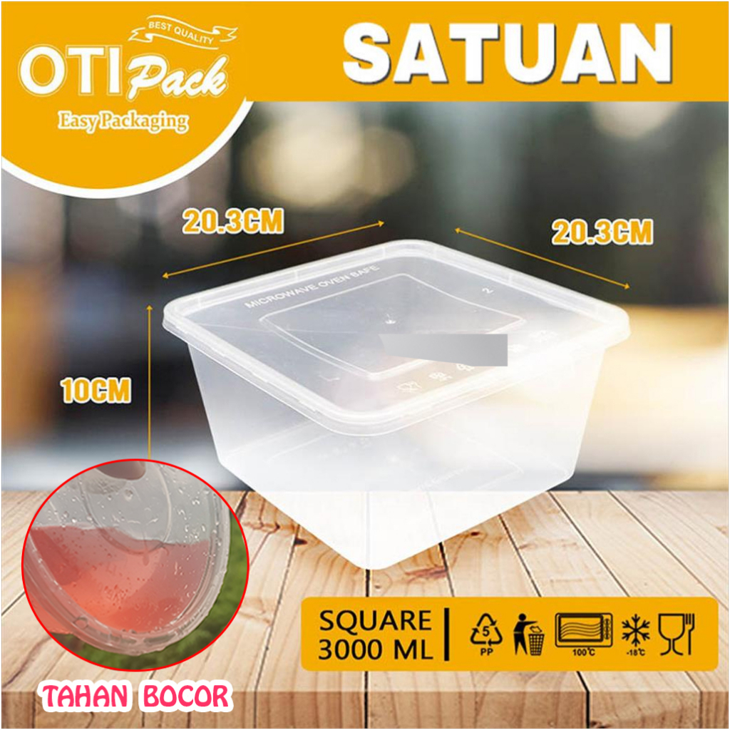 Thinwall Satuan/thinwall Kotak Makan 3000ml Thinwall Otipack OTKS3000