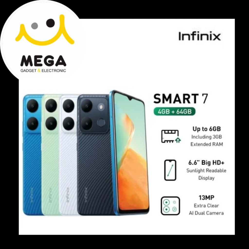 Infinix Smart 7 4GB + 64GB Garansi Resmi Infinix Indonesia