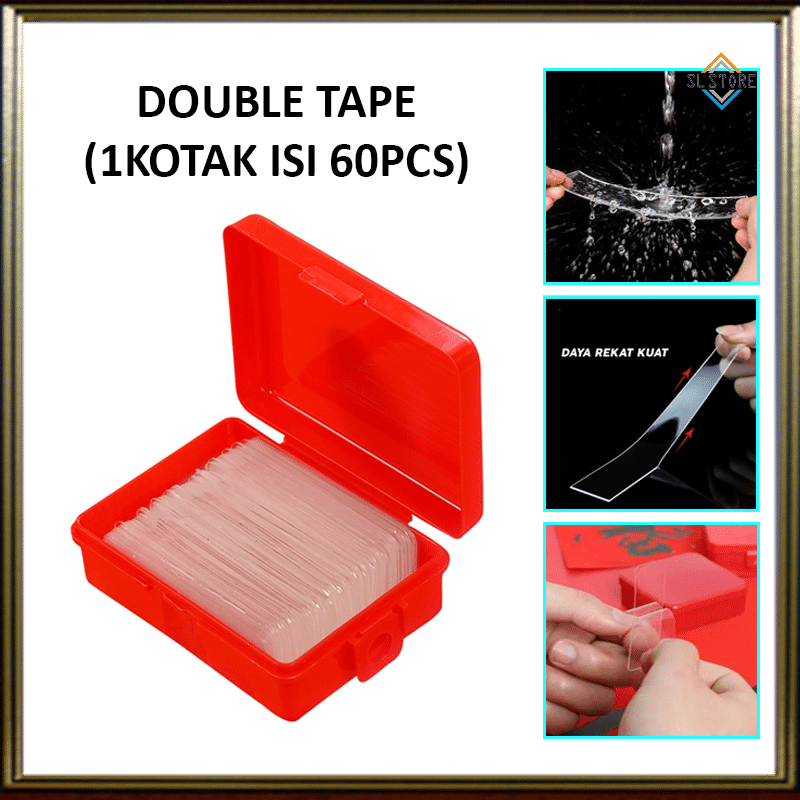 

SL DOUBLE TAPE MINI ISI 60PCS PER BOX / NANO TAPE BENING SERBAGUNA