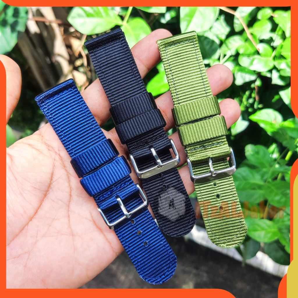 Tali jam tangan Canvas nylon 20mm 22mm 24mm Strap talijam kanvas WH214