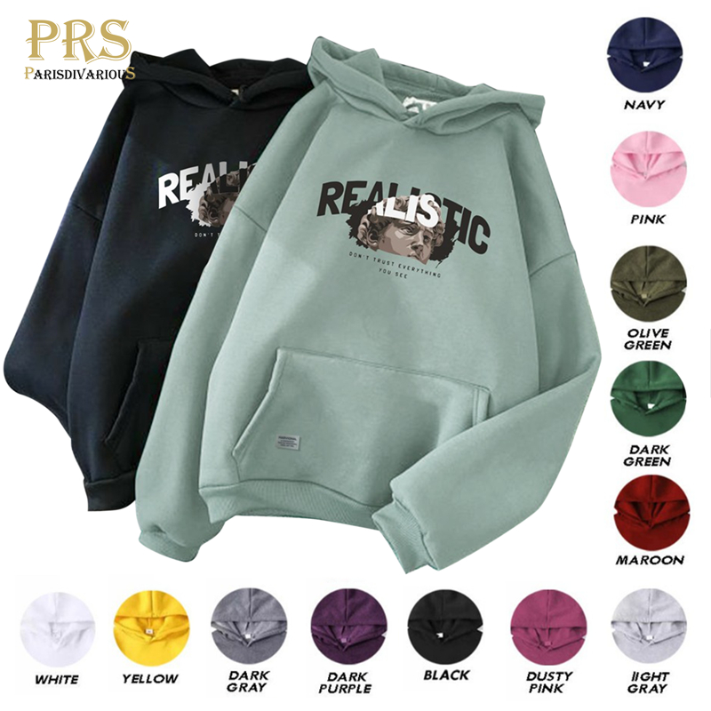 Parisdivarious Sweater Hoodie Jemper Realistic Bahan Fleece Size S - XXL (Pria &amp; Wanita)