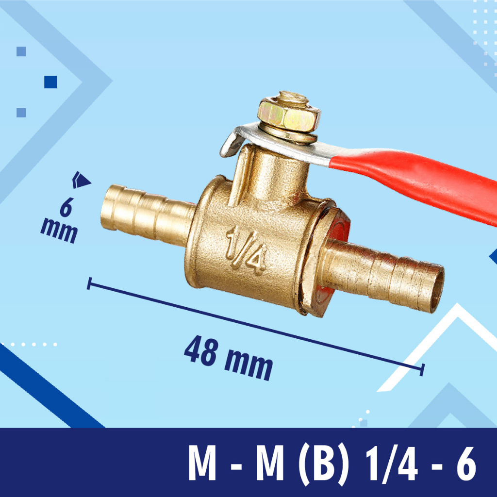 BALL VALVE / STOP KRAN / KERAN KUNINGAN male to male M-M 1/4 (B)