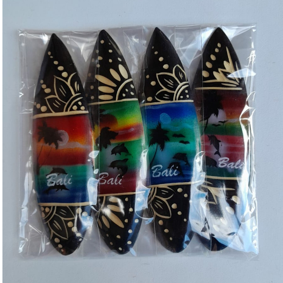 1 paket Magnet tempelan kulkas Surfing lukis isi 4pcs hiasan kerajinan tangan