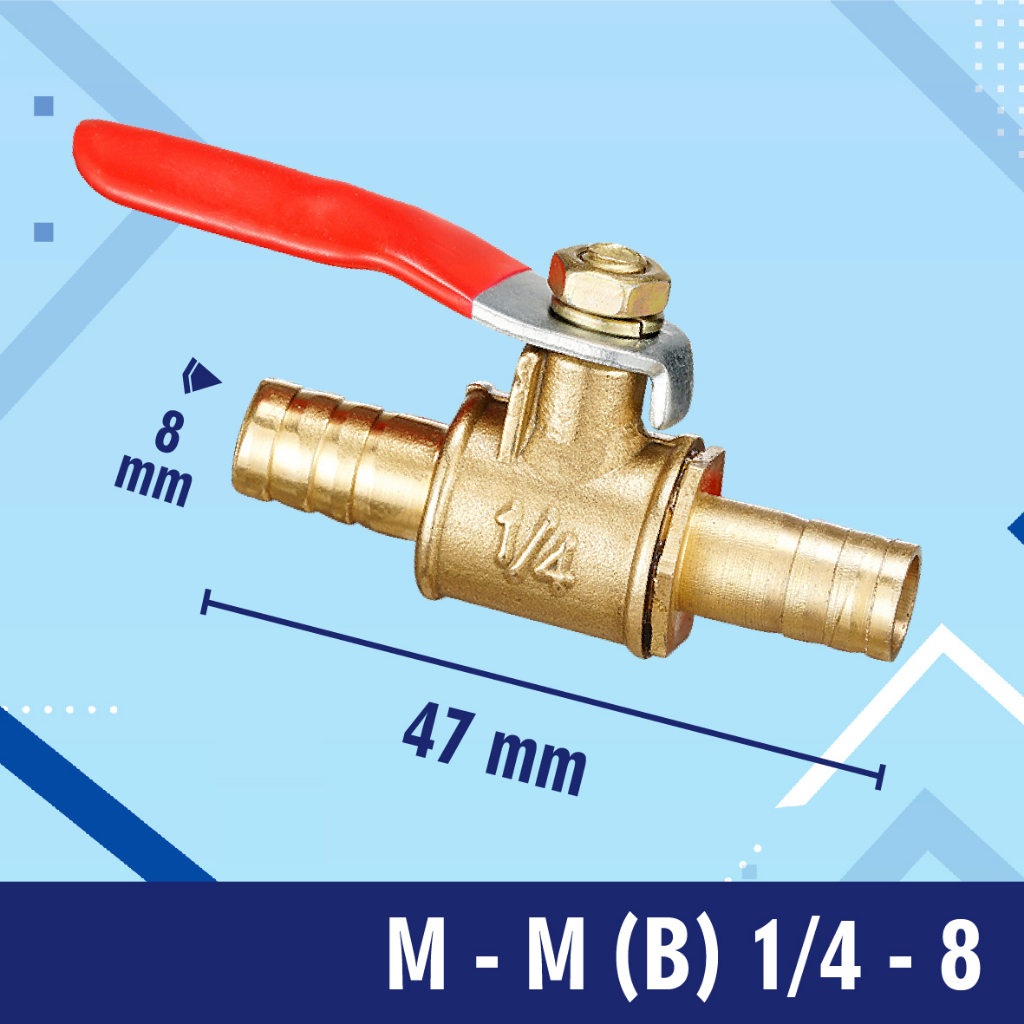 BALL VALVE / STOP KRAN / KERAN KUNINGAN male to male M-M 1/4 (B)