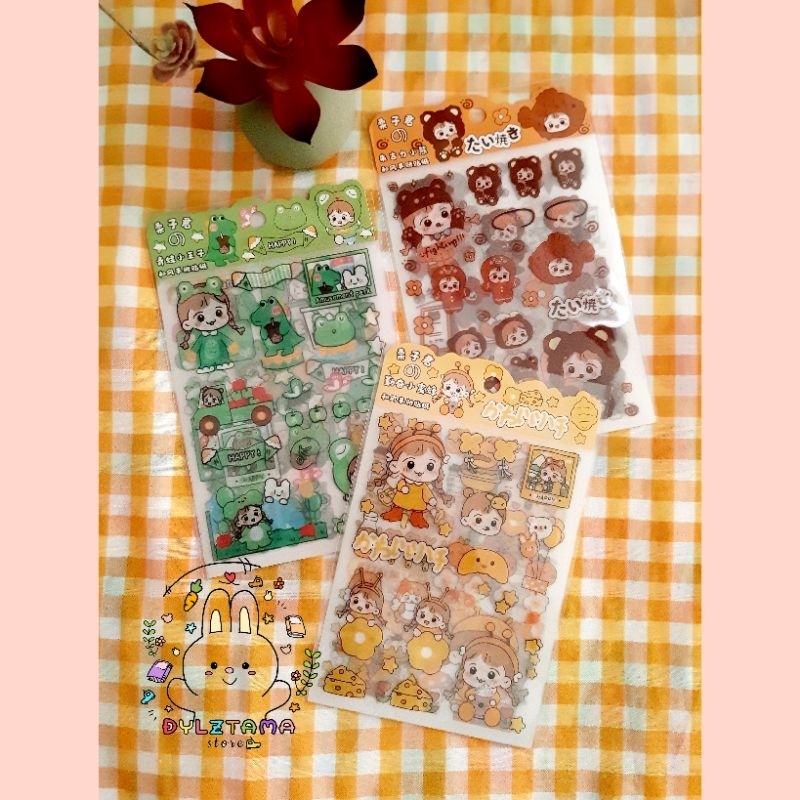

4 Lembar sticker lucu/stiker aesthetic/DIY/Jurnal/Planner/Diary