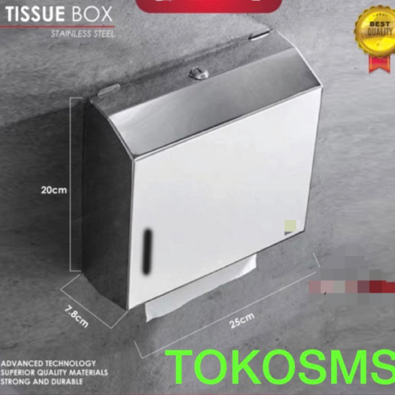 Paper holder stainless tempat tisue wastafel kotak tissue hand towel tisu stainlis