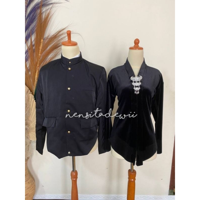 Beskap Jogja (Polos) + Kebaya Kartini, Nuansa Hitam