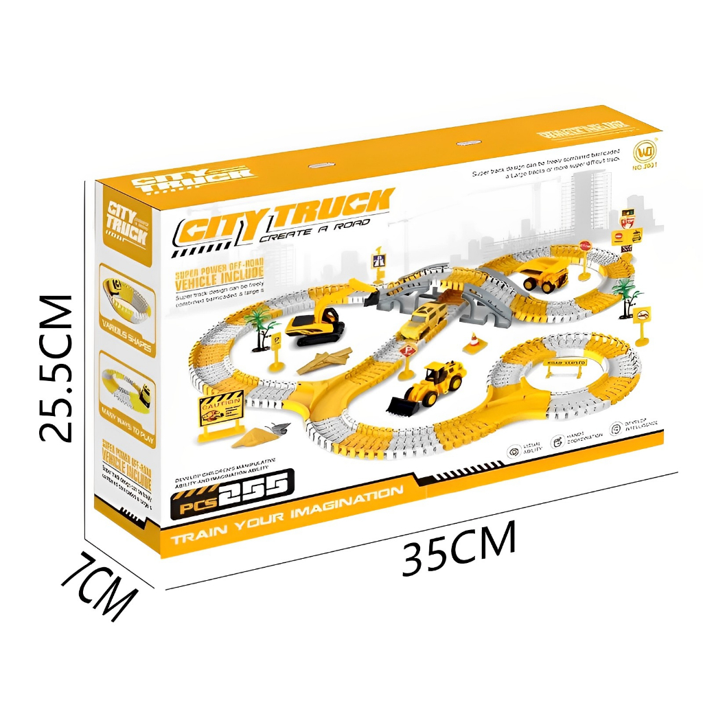 City Truck 255pcs Set Besar | Mainan Anak Laki Laki Mobil Mobilan | Kado Ulang Tahun Anak Cowok Truk